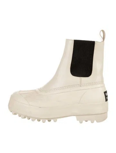 Pre-owned Sorel Leather Colorblock Pattern Chelsea Boots In Neutral