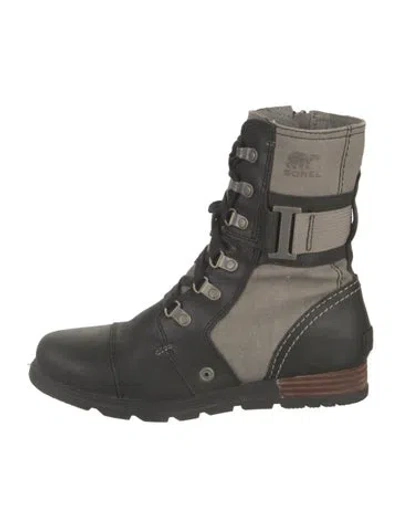 Pre-owned Sorel Leather Colorblock Pattern Combat Boots