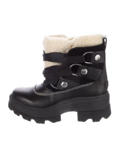 Pre-owned Sorel Leather Colorblock Pattern Combat Boots In Blue