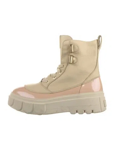 Pre-owned Sorel Leather Colorblock Pattern Combat Boots In Multi