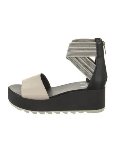 Pre-owned Sorel Leather Colorblock Pattern Espadrilles In Neutral