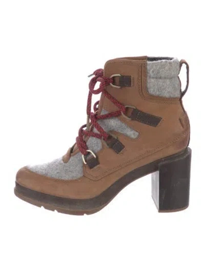 Pre-owned Sorel Leather Colorblock Pattern Lace-up Boots