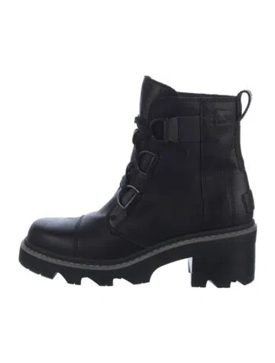 Pre-owned Sorel Leather Combat Boots In Black