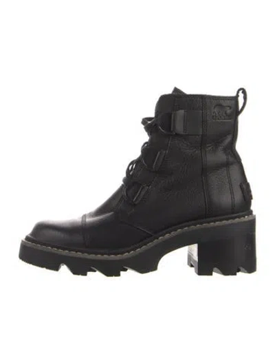 Pre-owned Sorel Leather Combat Boots In Black