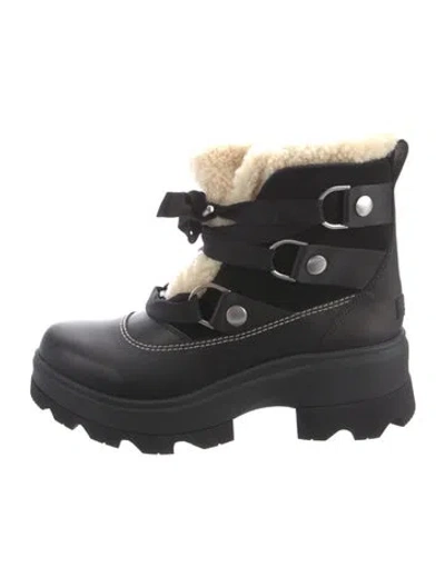 Pre-owned Sorel Leather Combat Boots In Black