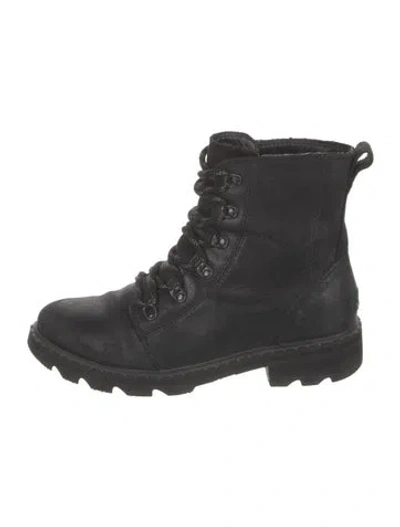 Pre-owned Sorel Leather Combat Boots In Black