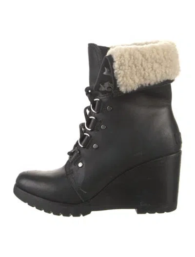 Pre-owned Sorel Leather Combat Boots In Black