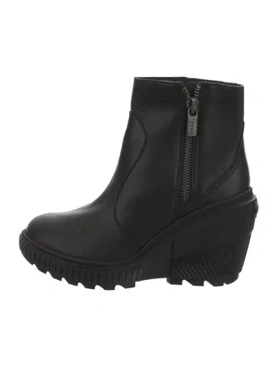 Pre-owned Sorel Leather Combat Boots In Black