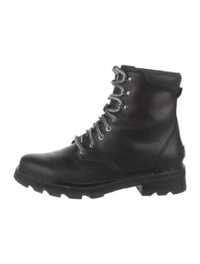 Pre-owned Sorel Leather Combat Boots In Black