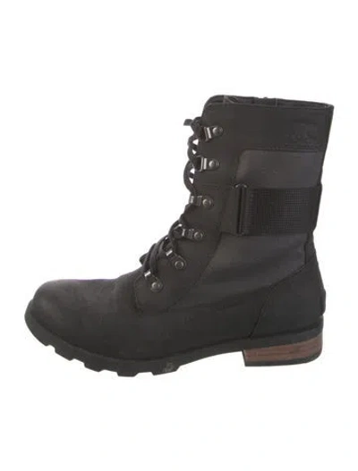 Pre-owned Sorel Leather Combat Boots In Black