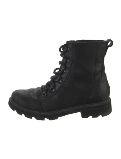 Pre-owned Sorel Leather Combat Boots In Black