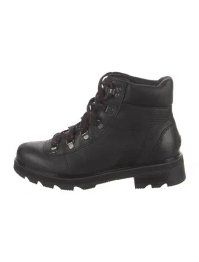 Pre-owned Sorel Leather Combat Boots In Black
