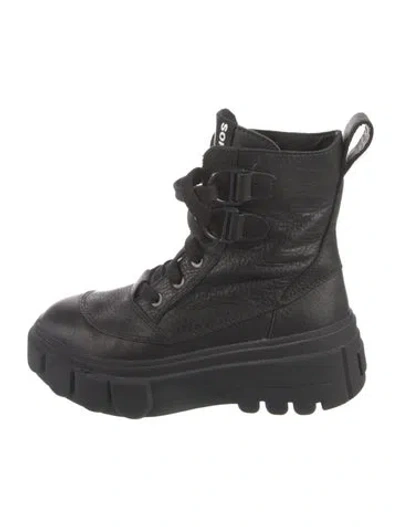 Pre-owned Sorel Leather Combat Boots In Black