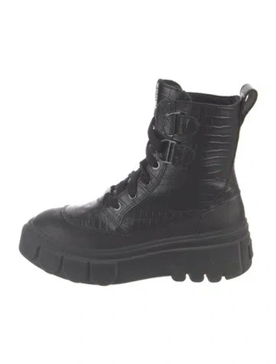 Pre-owned Sorel Leather Combat Boots In Black