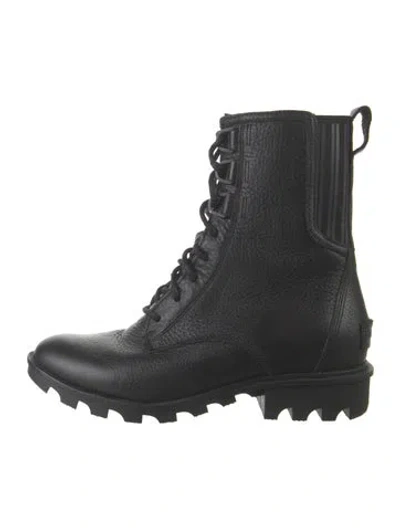 Pre-owned Sorel Leather Combat Boots In Black