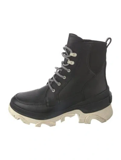Pre-owned Sorel Leather Combat Boots In Black