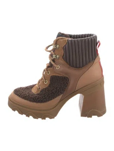 Pre-owned Sorel Leather Combat Boots In Brown