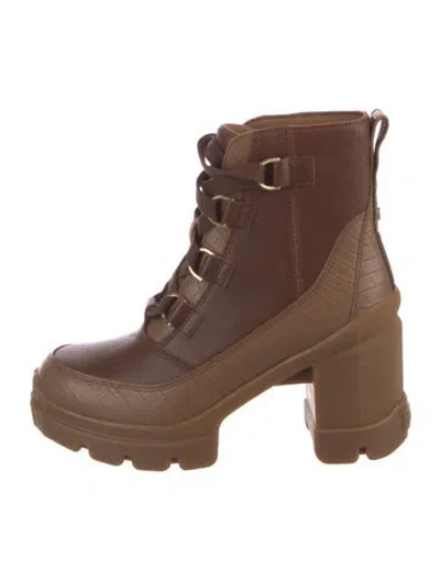 Pre-owned Sorel Leather Combat Boots In Brown