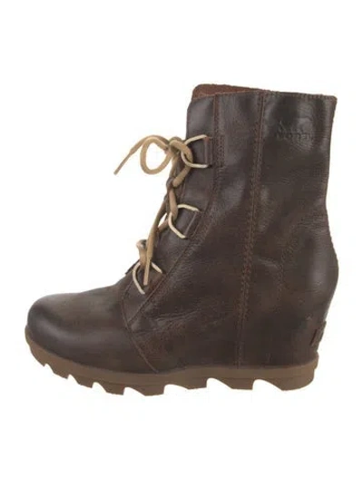 Pre-owned Sorel Leather Combat Boots In Brown