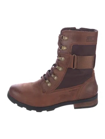 Pre-owned Sorel Leather Combat Boots In Brown