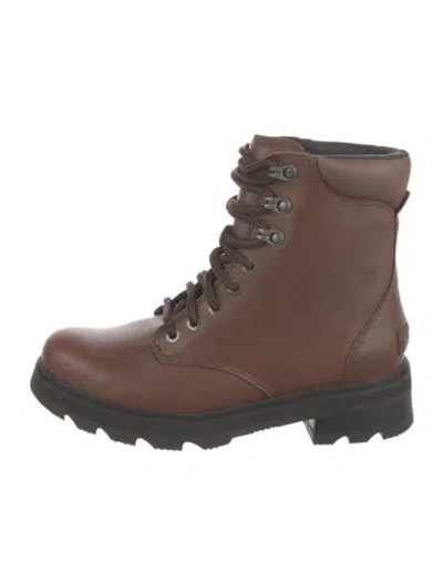 Pre-owned Sorel Leather Combat Boots In Brown