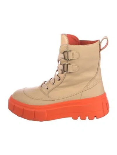 Pre-owned Sorel Leather Combat Boots In Brown