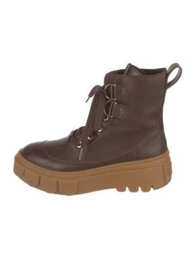 Pre-owned Sorel Leather Combat Boots In Brown