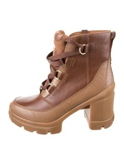 Pre-owned Sorel Leather Combat Boots In Brown