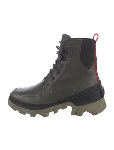 Pre-owned Sorel Leather Combat Boots In Green