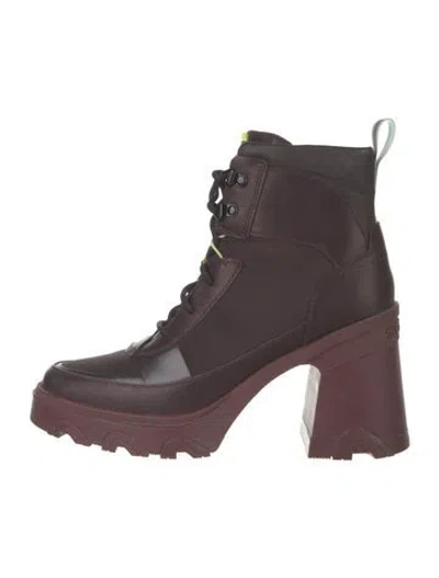 Pre-owned Sorel Leather Combat Boots In Purple