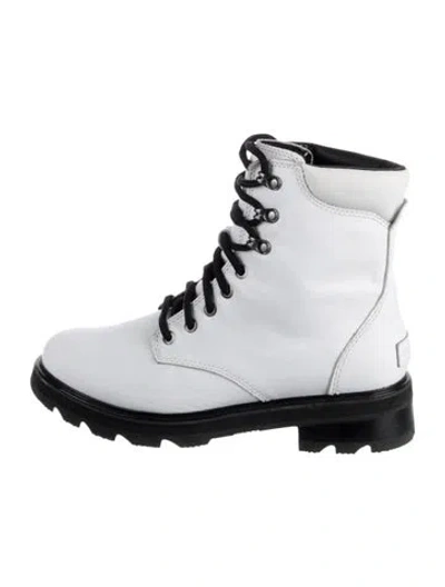 Pre-owned Sorel Leather Combat Boots In White