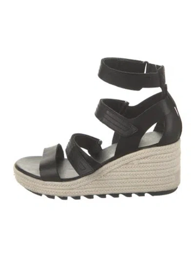 Pre-owned Sorel Leather Espadrilles In Black