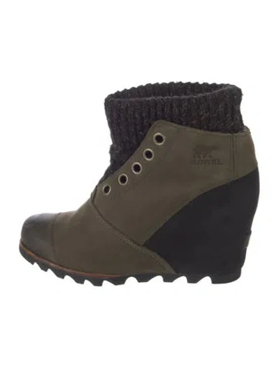 Pre-owned Sorel Leather Eyelet Trim Lace-up Boots In Multi