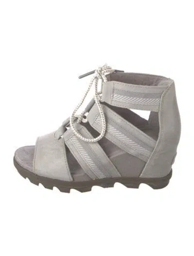 Pre-owned Sorel Leather Gladiator Sandals In Grey