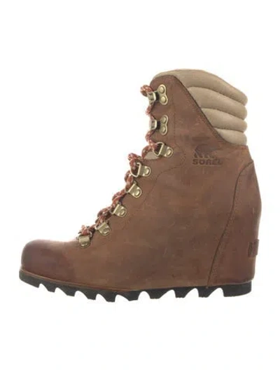Pre-owned Sorel Leather Hiking Boots In Brown