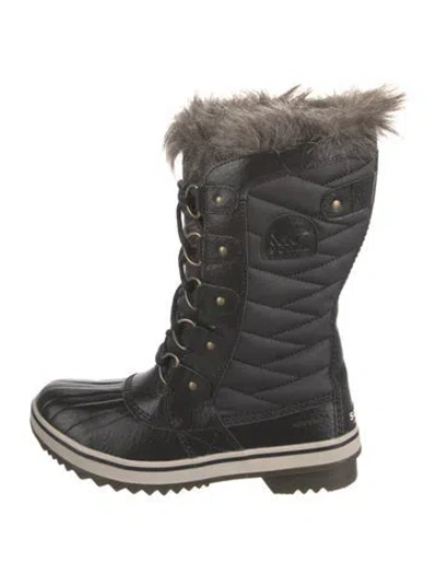 Pre-owned Sorel Leather Lace-up Boots In Black