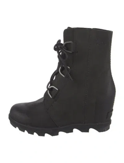 Pre-owned Sorel Leather Lace-up Boots In Black