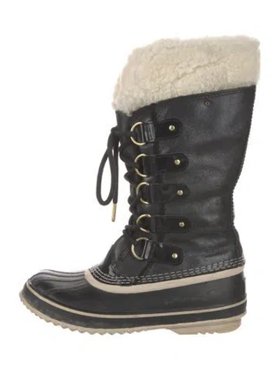 Pre-owned Sorel Leather Lace-up Boots In Black