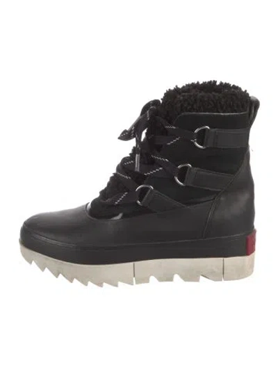 Pre-owned Sorel Leather Lace-up Boots In Black