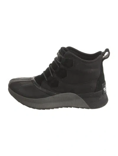 Pre-owned Sorel Leather Lace-up Boots In Black