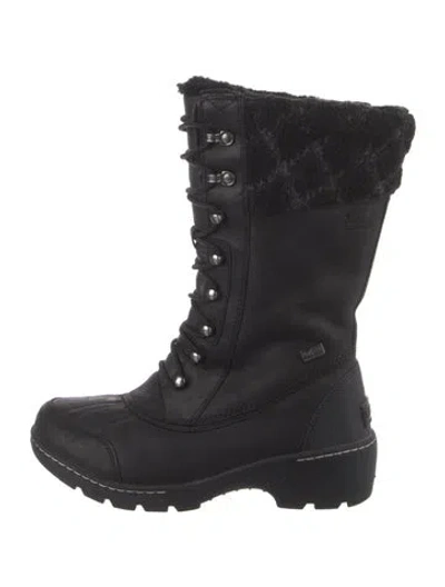 Pre-owned Sorel Leather Lace-up Boots In Black