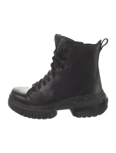 Pre-owned Sorel Leather Lace-up Boots In Black
