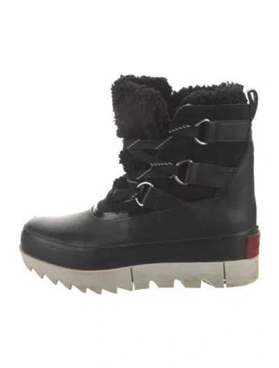 Pre-owned Sorel Leather Lace-up Boots In Black