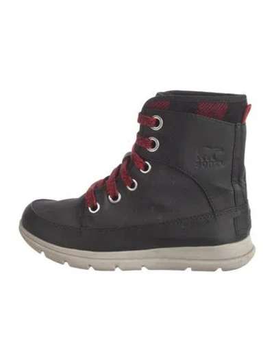 Pre-owned Sorel Leather Lace-up Boots In Black