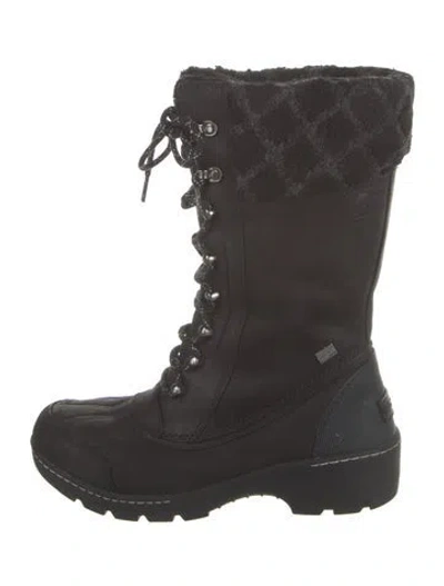 Pre-owned Sorel Leather Lace-up Boots In Black