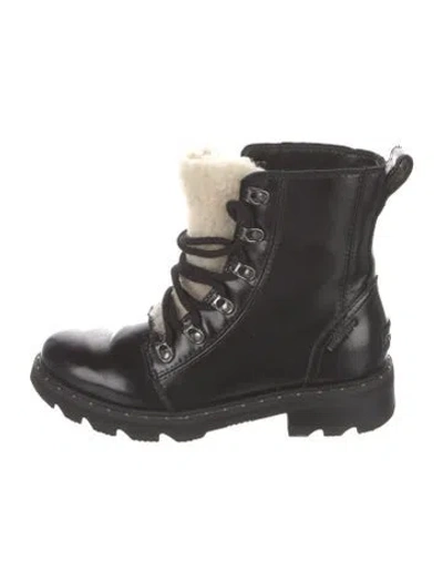 Pre-owned Sorel Leather Lace-up Boots In Black