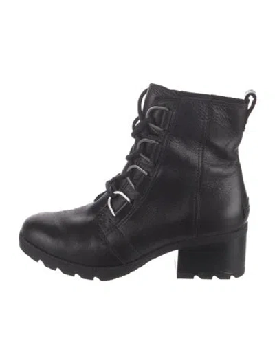 Pre-owned Sorel Leather Lace-up Boots In Black
