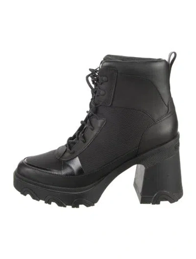 Pre-owned Sorel Leather Lace-up Boots In Black