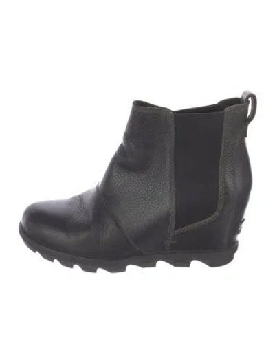 Pre-owned Sorel Leather Lace-up Boots In Black