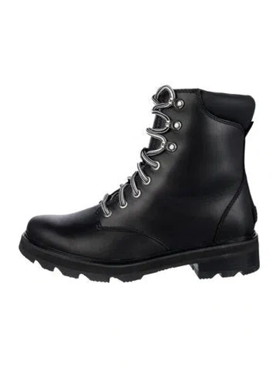 Pre-owned Sorel Leather Lace-up Boots In Black/blue